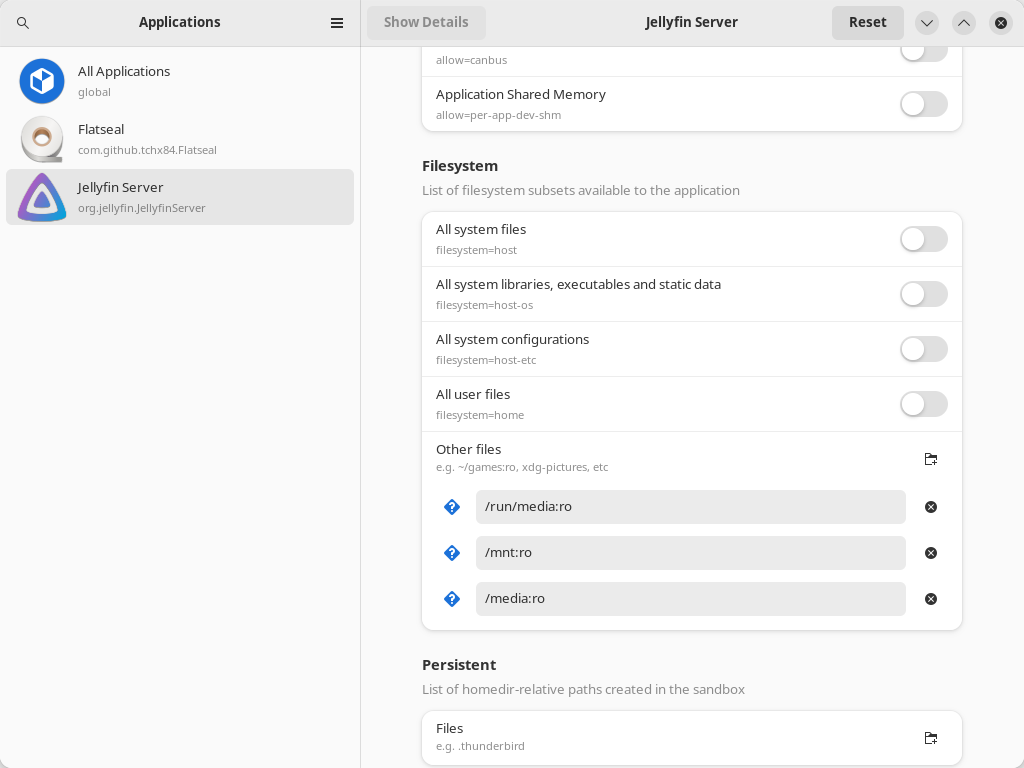 With Flatseal you edit the rights of an application installed via Flatpak.