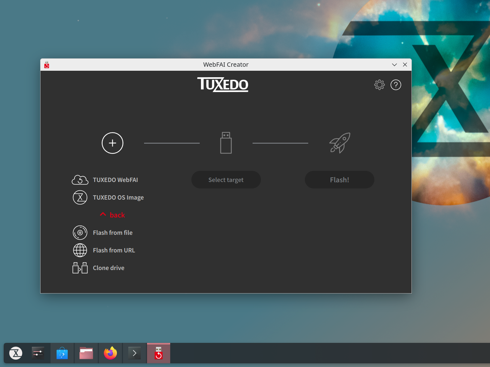 With the TUXEDO WebFAI Creator you can create a bootable WebFAI stick or an installation medium for TUXEDO OS.