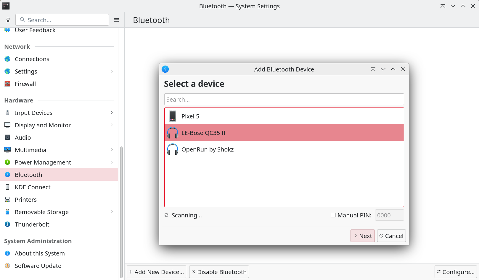 Bluetooth - System settings