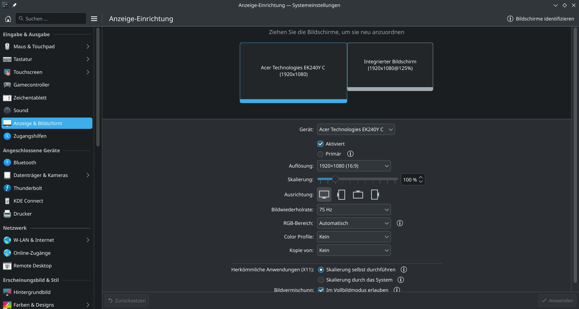 Skalierung unter Wayland