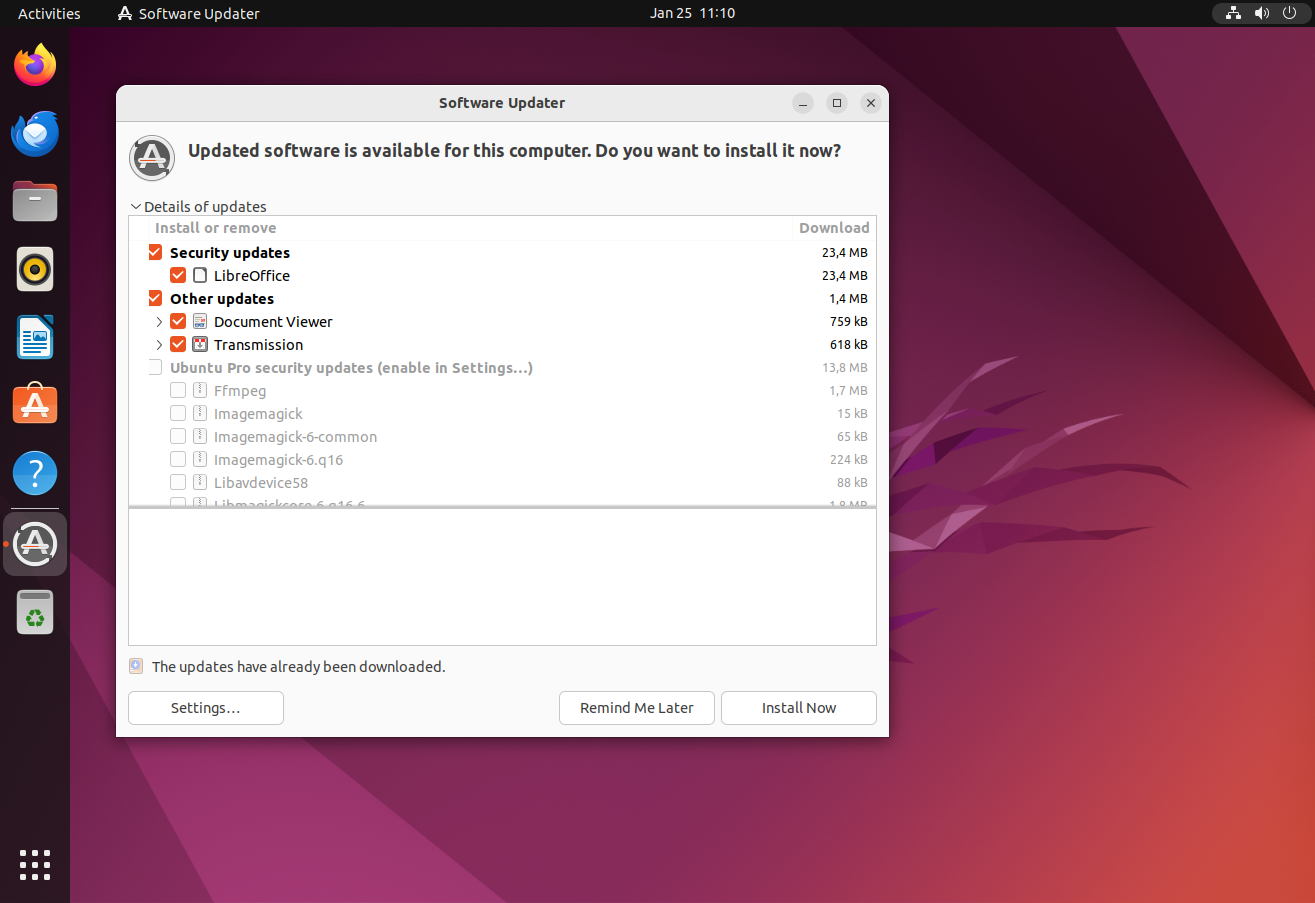 Since the latest updates, the update manager displays optional updates via Ubuntu Pro.