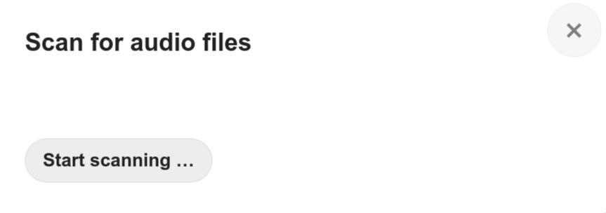 The audio app scans for audio files in your cloud