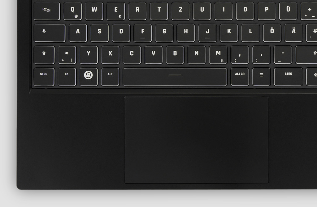 TUXEDO InfinityBook S 15 keyboard closeup