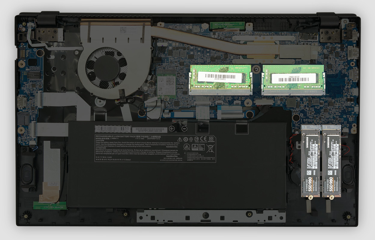 TUXEDO InfinityBook S 15 RAM and SSD location